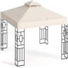 Kenley Telo per Gazebo 3x3 Impermeabile - Copertura Per Gazebo di Ricambio Rinforzata 3 x 3 Metri - Tetto di Ricambio a 2 Livelli - Tessuto in Tela di Canvas PVC 250g/m² - Beige