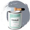 PECTRO Chalk Paint Vernice a Gesso 750ml + Pennello Tondo in Legno Pack - Pittura per Mobili Senza Carteggiare - Chalk Paint Bianco e Colori per legno Efetto Polvere (Grigio Bluastro)