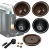 LUKELI Vertuo, 5 capsule riutilizzabili Vertuo, capsule di caffè ricaricabili Vertuo, per Nespresso Vertuo, con 1 coperchio in silicone riutilizzabile (nero 230 ml, marrone 150 ml, 1 coperchio in