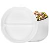 RAGO® Set Piatti Plastica Rigida Lavabili 100 pezzi - 2- divisibile I Piatti in plastica riutilizzabili I Ø 22 cm I Piatti Bianchi dura Lavabili I Piatti per feste, Stoviglie in plastica