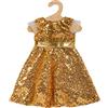 Heless 2330 - Abbigliamento per Bambole Goldstar Design, Vestito con Paillettes Dorate e Cintura per Bambole e Peluche di Dimensioni 35-45 cm