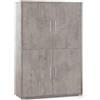 Generico Mobile 4 Ante Colore Grigio Cemento cm 108x41x h. 161