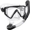 Zeligerstar Set da snorkeling per adulti, maschera da snorkeling e boccaglio, set di maschere da snorkeling professionali per adulti (trasparente) blu