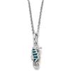 DUR K2718 - Collana con cavalluccio marino, in argento sterling 925, con sabbia di cianite, 42 cm, colore: Blu/Argento, 42 cm, Argento sterling, sabbia di pietra