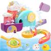 CUTE STONE Giocattolo da bagno per bambini, giocattolo da bagno con pista di costruzione scivolo acquatico, giocattoli galleggianti senza fori, gioco di rete da pesca anatra, regali per ragazzi e