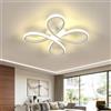 SENQIU Plafoniera LED, 30W 3375LM Lampada da Soffitto Moderna, Plafoniere Design Fiore, Lampadario Bianca per Camera da letto, Soggiorno, Cucina, Luce Neutra 4500K, 30CM