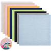 BENECREAT 18 Foglio di Tessuto Ricamato in Lino Quadrato in 9 Colori, Tessuto per Ricamo A Punto Punto 25x25 cm per Accessori di Abbigliamento e Artigianato, 2 Fogli/Colore