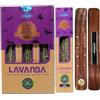 Aromasenses| Incenso alla Lavanda biologico Ullas Sahumerio | 100% naturale | Fatto a mano | 25 gr x 12 Pacchetti = Totale 300 gr | Rilassamento, Meditazione + 1 Bruciatore di incenso Aromasenses
