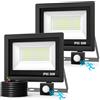 Realky 50W Fari Led da Esterno con Sensore di Movimento 2 Pezzi, IP65 Impermeabile Faretto Led Esterno 5000LM, 72 LED 6500K Bianca Fredda - Fari Led Interna ed Esterna per Giardino Cortile Garage