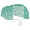 Outsunny Serra da Giardino a Tunnel 8x3x2 m con Porta Avvolgibile, Serra per Orto a Cupola con 12 Finestre, Copertura in PE e Struttura in Acciaio, Verde