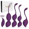 XSEXO Set da allenamento per pavimento pelvico, per donne, in silicone, per il controllo delle vesciche e il pavimento pelvico, 4 palline viola