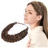 BOBIYA Fascia elastica ampia con capelli sintetici, 2 fili, disordinati, intrecciati, classica, spessa, elastica, ramato