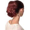 WIG ME UP - Toupet Coda di Cavallo Extension Castano Bruno rossiccio Corto Look Wild Clip a farfalla per il fissaggio 20 cm T6545-35