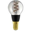 Eglo connect.z Lampadina decorativa a LED Smart Home E14, P45, ZigBee, app e controllo vocale Alexa, dimmerabile, colore luce: bianco caldo, 4 W, design vintage in vetro fumé nero