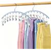 Volnamal Organizer per leggings per armadio, appendiabiti in metallo per pantaloni da yoga con rivestimento in gomma, confezione da 2 pezzi con 10 clip, per 20 leggings, appendiabiti salvaspazio da