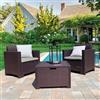 Dmora Salotto da Esterno Neptune, Set da Giardino con Cuscini, Salottino Indoor e Outdoor Effetto rattan, 100% Made in Italy, Marrone