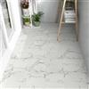 Irisroom Pavimento in PVC, autoadesivo, per pavimenti in vinile, per pavimenti in marmo, bianco, effetto impermeabile, 30 x 30 cm, spessore 1,0 mm, 10 piastrelle (0,9 ㎡)