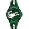 Lacoste, Neocroc 2011309 - Orologio da uomo in silicone verde, quadrante verde, moderno, verde, Moderno