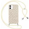 Yoedge Cover con Cordino per iPhone 12/iPhone 12 Pro 6,1, Custodia con Laccio Collana Tracolla Aesthetic Disegni, Silicone TPU Necklace Protettiva Corda Case per iPhone 12/12 Pro, Leopardata1