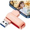MUXXUE Chiavetta USB Phone da 256GB, 3 in 1 Chiavetta USB per i Phone, i Pad, Mac, Android, PC, Copia di Foto/Video senza Applicazione Richiesta