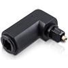 CABLEPELADO Adattatore ottico digitale TosLink | Adattatore audio Toslink | Maschio a Femmina | Angolo 90° | PVC | Nero