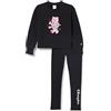 Champion Legacy Sweatsuits-Powerblend Graphic Crewneck Tuta Sportiva, Nero, 15-16 Anni Bambine e Ragazze