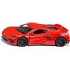 Siku 2359, Chevrolet Corvette Stingray, Auto Giocattolo, 1:50, Metallo,Plastica, Rosso, Cofano e Portiere Apribili, Ruote Intercambiabili