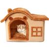 Jiupety casa per gatti gatti,camino casa del gatto per i gatti interni,casa dell'animale domestico per 1,4-6,8 kg gatto e cani,pieghevole con rimovibile antiscivolo Grande spazio Cartoni Animati