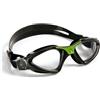 Aqua Sphere Aquasphere Kayenne Occhialini da Nuoto Unisex Adulto, Nero & Verde/Lenti Chiare, Taglia unica