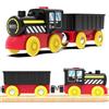 LiRiQi Treno a Vapore a Batteria, Treno Elettrico per Bambini, Locomotiva ad Azione, Auto Giocattolo compatibile con Thomas Brio, Giocattolo Regali per Ragazze Ragazzi 3 4 5 6 7 8 anni