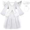 ReliBeauty Angelo Costume Vestito Bambina bianca con Aureola Aangelo Ali Angelo