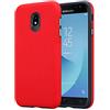 Cadorabo Custodia per Samsung Galaxy J5 2017 in ROSSO GAROFANO - Outdoor Cover in Design Triangle con Extra Presa Superficie Antiscivolo in Silicone e Plastica - Back Hard Case Bumper Antiurto Guscio