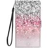 Guxira Cover Pelle per Xiaomi Redmi Note 10 4G / Note 10S, Custodia A Libro Protettiva Flip, Portafoglio Case con Magnetica [Silicone Antiurto] [Slot Carte] per Ragazze Donne - Rosa Argento