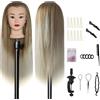 Aofadaning Set professionale da parrucchiere per bambini - manichino con supporto per parrucchieri e parrucchieri (ljusbrun)