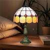 Bidesen Lampada da Tavolo Stile Tiffany 8 Pollici - Vintage, Realizzata a Mano Con Paralume in Vetro Colorato - Per Camera da Letto, Comodino, Studio