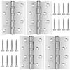 ANZOAT Cerniere in acciaio inox 304, pieghevoli 7,5 x 10 cm, 4 cerniere 4 pollici, spessore 3 mm, 32 viti porte massicce