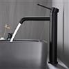 Detbom Rubinetto per Lavabo Alto Girevole a 360°, DETBOM Miscelatore per Lavabo Monocomando Acqua Calda e Fredda, Miscelatori per Bagno da Appoggio in Acciaio Inossidabile 304, Aeratore Rimovibile, Nero