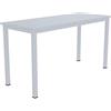 Arreditaly Scrivania Tavolo Da Computer PC In Legno Con Gambe In Metallo Scrittoio Mobile Desk Da Ufficio Studio Cameretta Soggiorno Sala Da Pranzo Design Moderno Elko (138 x 55 x 73 Cm, Bianco)