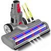 Italdos Spazzola Motorizzata Elettrica Turbo compatibile per Dyson V7 V8 V10 V15 V11 V12 Sgancio Rapido con Rullo Setole Morbide per Parquet Piastrelle Marmo con Luce LED e Ruote Grande