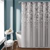Lush Decor Tenda da doccia con fiore piangente grigio singolo 72X72