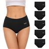 TANSTC - Mutande da donna in morbido cotone, confezione da 5 pezzi, biancheria intima da donna, elasticizzate, a vita alta, traspiranti, sexy, mutandine sportive, confezione regalo, XS