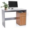 HJH Office 705111 Scrivania con cassetto e porta 105 x 50 x 75 cm BASIX grigio/faggio Scrivania per computer Scrivania per PC salvaspazio