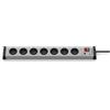 Ehmann 0206x00072301 - Ciabatta elettrica da sovratensione, 7 prese, cavo da 1,5 m, colore: Grigio