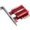 ASUS XG-C100C - Adattatore di rete PCIe 10GBase-T compatibile con le versioni precedenti con standard 5/2.5/1G e 100Mbps, una porta RJ45 e QoS integrato Rosso/Argento
