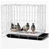 THCSY Gabbia per Uccelli, Gabbia per piccioni Pieghevole, Parte Superiore apribile, Uccelli da Compagnia Gabbia, Anti-Fuga, con Accessori, 100x60x70 cm, per 1-8 piccioni (Color : Silver-60x42x50 cm)