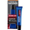 L'Oréal Paris men expert L'Oréal Men Expert Crema per gli occhi contro le rughe per gli uomini, anti-invecchiamento per la pelle stanca e opaca, idratante da uomo con acido ialuronico, Power Age, 1 x 15 ml