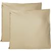 FARFALLAROSSA Coppia di Federe 100% Puro Cotone 65x65 CM, Set di 2 Tessuti per Cuscino Letto Made in Italy, Chiusura a Busta, Tinta Unita, Misura Standard - Beige