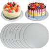 NAROSEBE 8 Pezzi Sottotorta Tondo in Cartone 20 cm Vassoi Torta Rotondi Vassoio in Cartone per Torte Piatti per Torta in Cartone Base per Torta Rotonda per Torta Pane Pasticceria Dessert, Argento