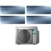 DAIKIN Climatizzatore Condizionatore Daikin Bluevolution Quadri Split Inverter serie EMURA SILVER III 7+9+12+18 con 4MXM80N R-32 Wi-Fi Integrato 7000+9000+12000+18000 Colore Argento - Garanzia Italiana