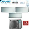Daikin Climatizzatore Condizionatore Daikin Bluevolution Trial Split Inverter serie STYLISH TOTAL SILVER 7+12+12 con 3MXM52N R-32 Wi-Fi Integrato 7000+12000+12000 Colore Grigio - Garanzia Italiana